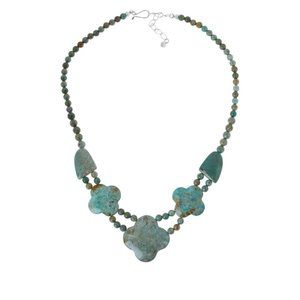 Jay King Sterling Silver Blue Turquoise Beaded Drop Necklace 18"